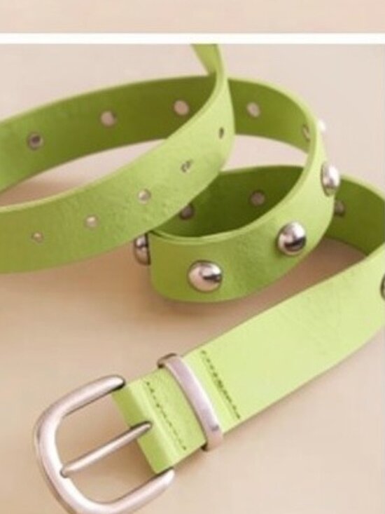 NWT Free People Rhodes Stud Belt in Bitter Lime main image 4